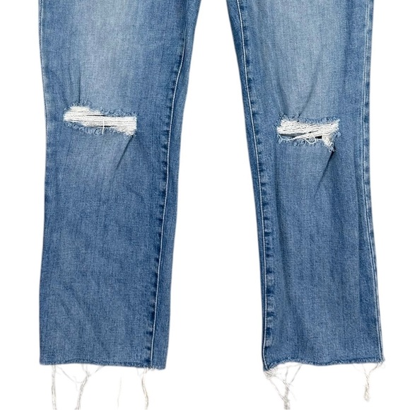 Madewell Slim Boyjean Womens 27 High Rise Straight Raw Hem Crop Elkhart Wash - Picture 3 of 8